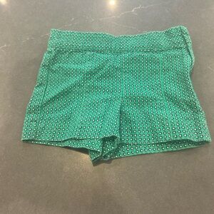 Janie and Jack Teal Patterned High Waist Shorts